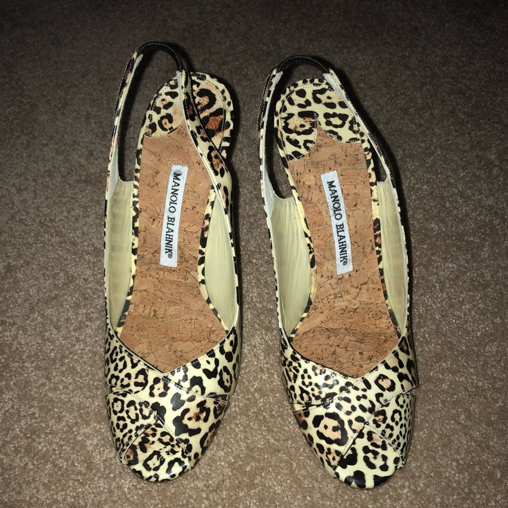 SOLD - BN Manolo Blahnik Leopard Slingback 38.5
